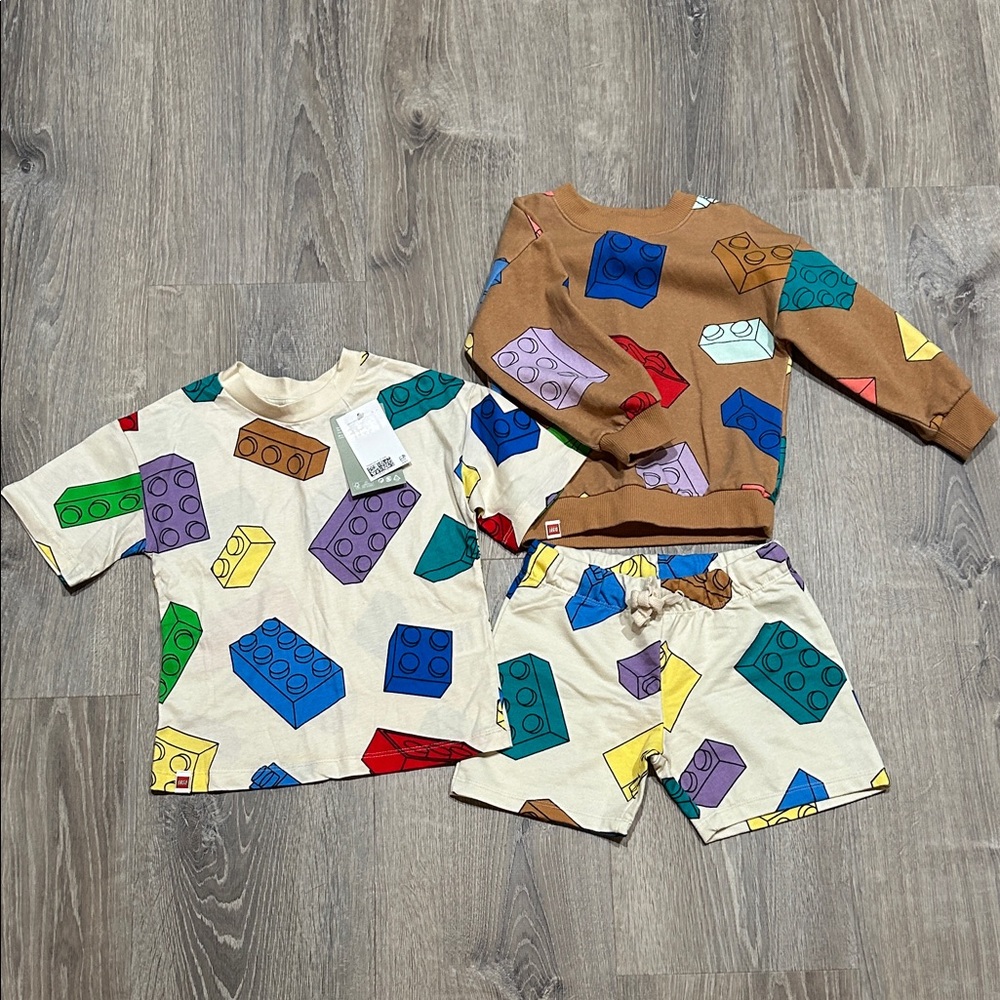 H&M Colorful Block Print Kids Pajama Set